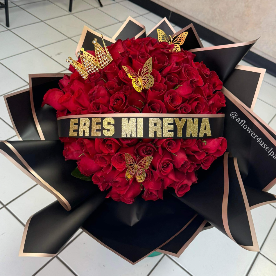 red roses buchon personalized