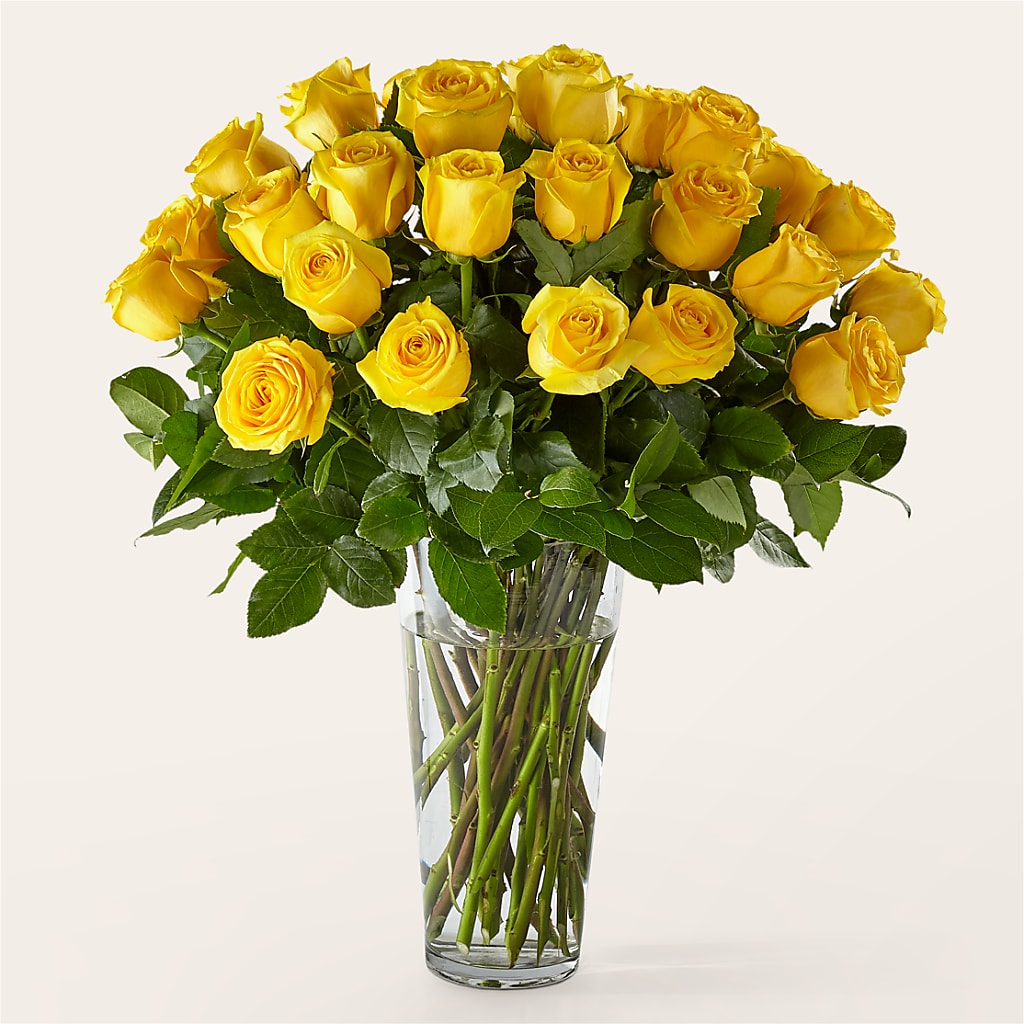Long Stem Yellow Rose Bouquet – A Flower 4 Us, El Paso TX
