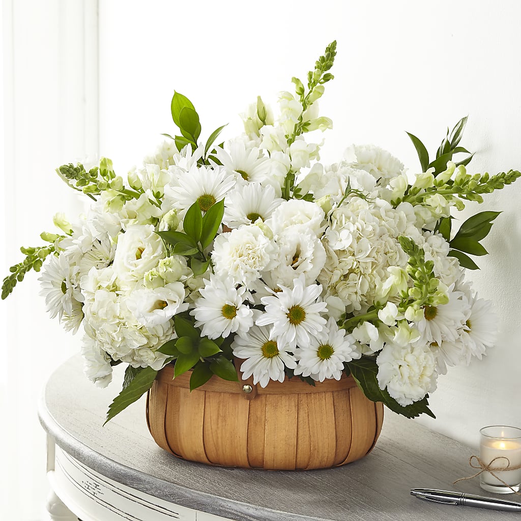 Pure Ivory Basket – A Flower 4 Us, El Paso TX